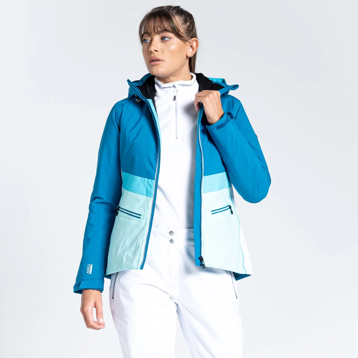 Damska kurtka narciarska z elektrycznym ogrzewaniem Dare2b Equalise Jacket  niebieska Rozmiar: 46 (UK 20) - Ceny i opinie na Skapiec.pl