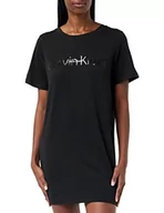 Piżamy damskie - Calvin Klein Damska koszula nocna S/S, Czarny, M - miniaturka - grafika 1