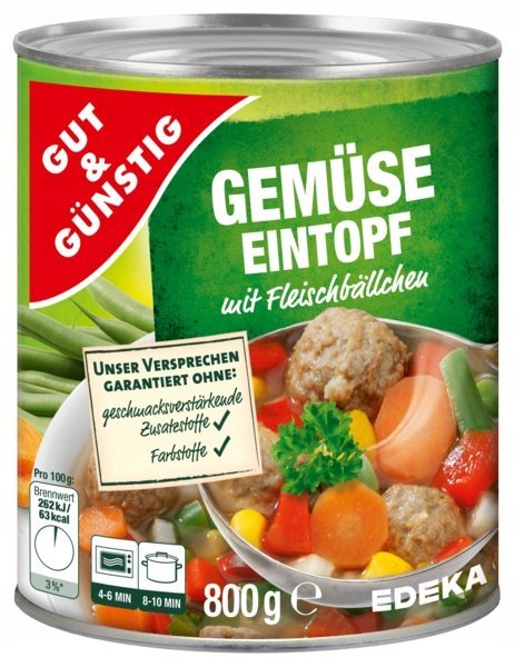 Gulasz Warzywny z Klopsikami 800 g z Niemiec