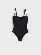 Moda i Uroda OUTLET - Reserved - Body z moduowanymi miseczkami - czarny - miniaturka - grafika 1