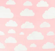 Prześcieradła dla dzieci - Prześcieradło do łóżeczka bawełniane chmurki pink - miniaturka - grafika 1