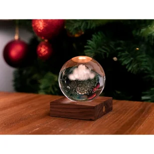 Ciemnobrązowa lampa stołowa LED z litego drewna orzechowego ze ściemniaczem i szklanym kloszem (wysokość 12 cm) Amber – Gingko - Noże stołowe - miniaturka - grafika 1