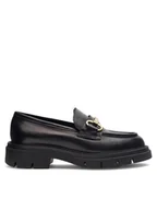 Półbuty damskie - Gino Rossi Loafersy GRACE-I23-26370PE Czarny - miniaturka - grafika 1