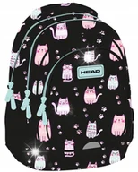 Plecaki szkolne i tornistry - Head Plecak Szkolny Tornister CZARNY Dla Dziewczynki Klasa 1 3 KOT KOTKI - miniaturka - grafika 1