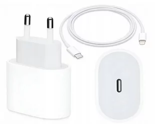 Oryginalna Ładowarka Apple 20W Adapter MHJE3ZM/A Kabel MM0A3ZM/A Szybkie Ładowanie iPhone 12 / 13 / 14 Pro - Ładowarki do telefonów - miniaturka - grafika 1