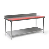 Stoły warsztatowe - Stół ze stali nierdzewnej z deską do krojenia, 1800 x 700 x 850 mm - miniaturka - grafika 1
