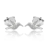 Kolczyki - Kolczyki koliber sztyft rodowane - miniaturka - grafika 1