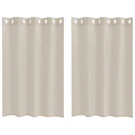Zasłony - vidaXL Zasłony z zasłonami 2 pcs Piasek 140 x 140 cm Poliester - miniaturka - grafika 1