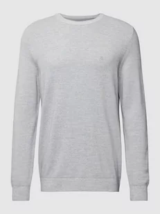 Sweter z dzianiny z wyhaftowanym logo - Swetry męskie - miniaturka - grafika 1