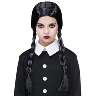 Dodatki do strojów karnawałowych - Peruka Czarne Warkocze Wednesday - miniaturka - grafika 1