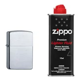 Trafika - Zestaw ZIPPO Zapalniczka Brushed Chrome + Benzyna - miniaturka - grafika 1