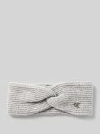 Czapki damskie - Opaska z mieszanki wełny jagnięcej z aplikacją z logo - miniaturka - grafika 1