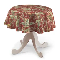 Obrusy i serwetki - Dekoria Obrus okrągły wzory roślinne i kwiatowe na czerwono-ceglanym tle 135 cm Gardenia 415-142-12 - miniaturka - grafika 1