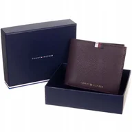 Portfele - TOMMY HILFIGER BEZPIECZNY PORTFEL MĘSKI BRĄZOWY - miniaturka - grafika 1