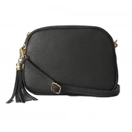 Torebki damskie - Listonoszka trzy komory frędzelek, złote okucia Vera Pelle Szara ,Grafit VP3KZG - miniaturka - grafika 1