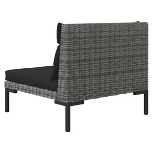 3-cz. ogrodowy zestaw wypoczynkowy, ciemnoszary rattan PE - Sofy ogrodowe - miniaturka - grafika 10