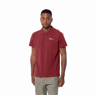 Koszulka polo męska Jack Wolfskin ESSENTIAL POLO M deep ruby - M - Koszulki męskie - miniaturka - grafika 1