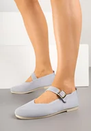 Baleriny - Szare Balerinki z Ozdobnym Paskiem Tellenna - miniaturka - grafika 1