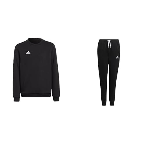 adidas ENTRADA22 SWEAT TOP AND SWEAT BOTTOMS YOUTH, Black, 13-14 Years
