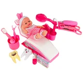 Lalki dla dziewczynek - LALKA U DENTYSTY STOMATOLOG AKCESORIA ZESTAW LEKARSKI GABINET DOKTOR LALEK - miniaturka - grafika 1