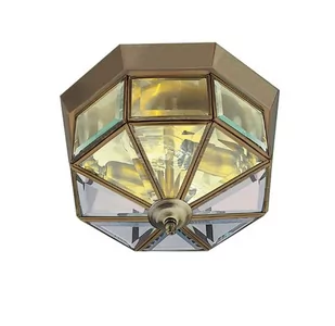 Searchlight Lampa sufitowa Flush Klassik mosiądz ośmiokątna - Lampy sufitowe - miniaturka - grafika 1
