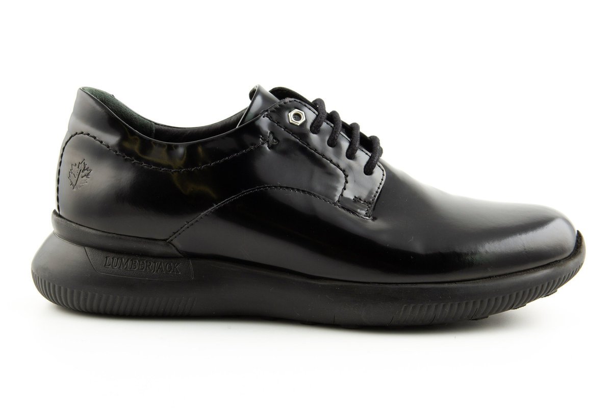 Buty męskie Lumberjack Matrix eleganckie czarne lakierowane-42