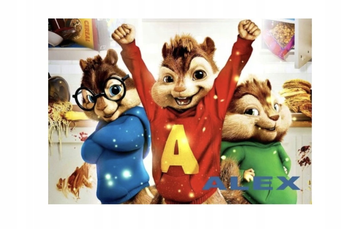 Puzzle ALVIN I WIEWIÓRKI BAJKA A3 252 el z Nadrukiem + IMIĘ Pudełko 24