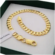 Bransolety męskie - Złota Męska Bransoletka 925 Pancerka 5,8 MM Dedykacja Dla Niego - miniaturka - grafika 1