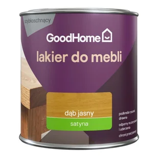 GoodHome Lakier do mebli dąb jasny satyna 0,25 l - Lakiery do drewna - miniaturka - grafika 1