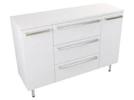 Szafki łazienkowe - Szafka Stojąca Z Blatem ATH 120 cm KD - Biały Mat - Uchwyty Stal Szczotkowana - miniaturka - grafika 1