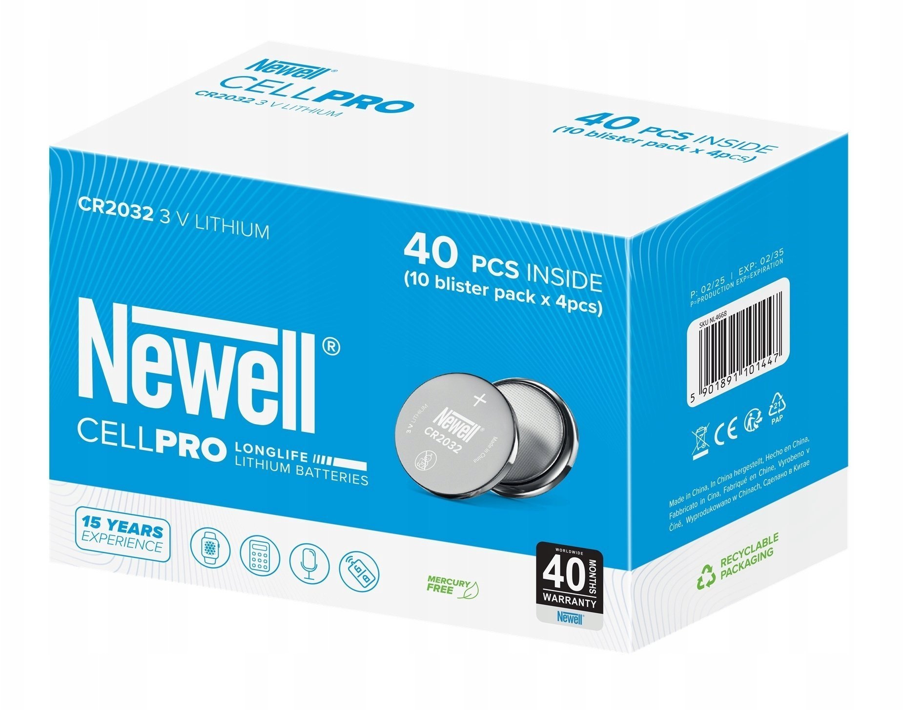 Bateria litowa Newell CellPro CR2032 10x4 szt. blister