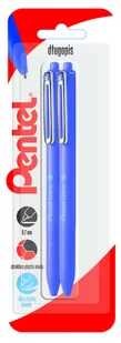 Pentel, Długopis 0,7 mm, iZee z tuszem o niskiej lepkości, niebieski, 2 sztuki - Długopisy - miniaturka - grafika 1