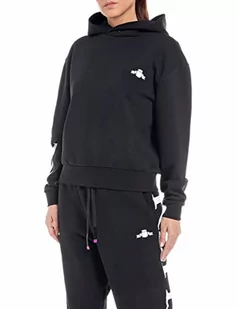 Replay Damska bluza z kapturem, 098 BLACK, XL - Bluzy damskie - miniaturka - grafika 1