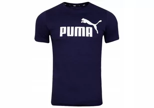 Puma Koszulka Męska T-Shirt Ess Logo Tee Navy 586666 06 S - Koszulki męskie - miniaturka - grafika 1