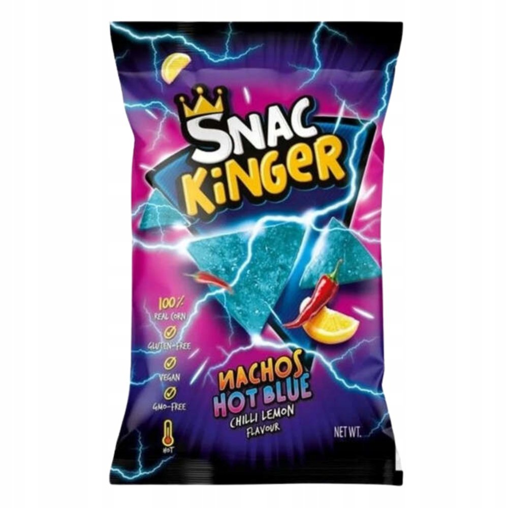 Snac Kinger Chipsy Nachosy Kukurydziane Smak Chili Cytryna Przekąska 95g