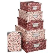 Pojemniki łazienkowe - Zestaw pudełek w różnych rozmiarach, różowe, karton, 4 szt. - miniaturka - grafika 1