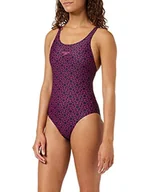 Stroje kąpielowe - Speedo boomstar allover muscleback 1 piece black/electric pink 30 - miniaturka - grafika 1