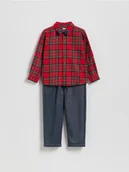 Kombinezony dla dzieci - Reserved - Elegancki zestaw z muszką - czerwony - miniaturka - grafika 1