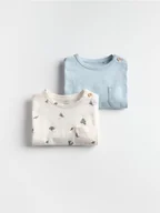Komplety dla niemowląt - Reserved - Bawełniany longsleeve 2 pack - złamana biel - miniaturka - grafika 1