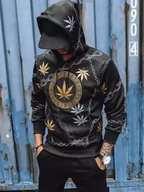 Bluzy męskie - Bluza męska z nadrukiem czarna Dstreet BX5311-XXL - miniaturka - grafika 1