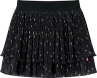 Sukienki i spódniczki dla dziewczynek - vidaXL Spódniczka dziecięca z warstwową falbaną, czarna, 140 - miniaturka - grafika 1