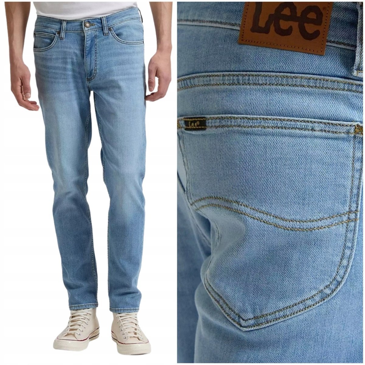 Lee Rider slim Firestone lekko dopasowane letnie spodnie jeansowe W36 L32