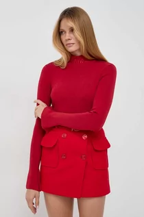 Swetry damskie - Patrizia Pepe sweter damski kolor czerwony lekki - grafika 1