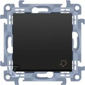 Klawisze i ramki - SIMON10 Przycisk "dzwonek" (moduł) 10AX, 250V, zaciski śrubowe; czarny mat - miniaturka - grafika 1