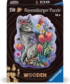 Puzzle - Ravensburger, Puzzle drewniane 150: Kot (12000757). Wiek: 10+ - miniaturka - grafika 1