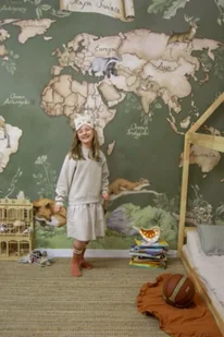 Mural-Tapeta Mapa Świata Leśna zielona - Tapety - miniaturka - grafika 1