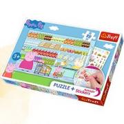 Puzzle - Trefl 35 ELEMENTÓW Puzzle+naklejki Peppa na zakupach 75117 - miniaturka - grafika 1