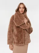 Płaszcze damskie - Guess Futro W3BL76 WEYQ0 Brązowy Regular Fit - miniaturka - grafika 1