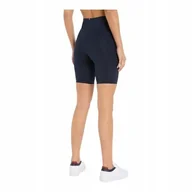 Legginsy - TOMMY HILFIGER LEGGINSY DAMSKIE KOLARKI ESS FLAG HW FITTED S GRANATOWE r.L - miniaturka - grafika 1