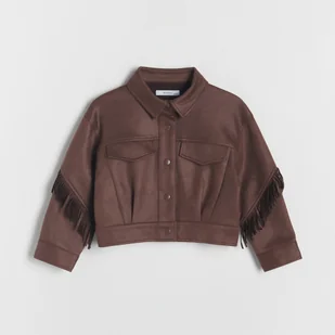 Reserved - Koszula z frędzlami - mahoniowy - Bluzki dla dziewczynek - miniaturka - grafika 1